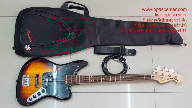 เบสไฟฟ้า Squier Vintage Modified Jaguar Bass Special สีซันเบริส มือสอง สภาพใหม่ มีแถมกระเป๋า Fenderหนา สายสะพาย สายแจ็ค