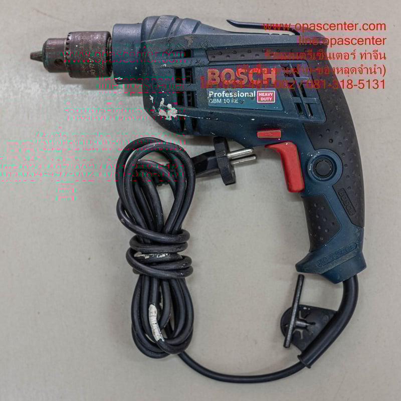 สว่านไฟฟ้า BOSCH รุ่น GBM10RE 450 วัตต์ ขนาด 10 มม. มีจําปา มือสอง ของแท้ สภาพดี