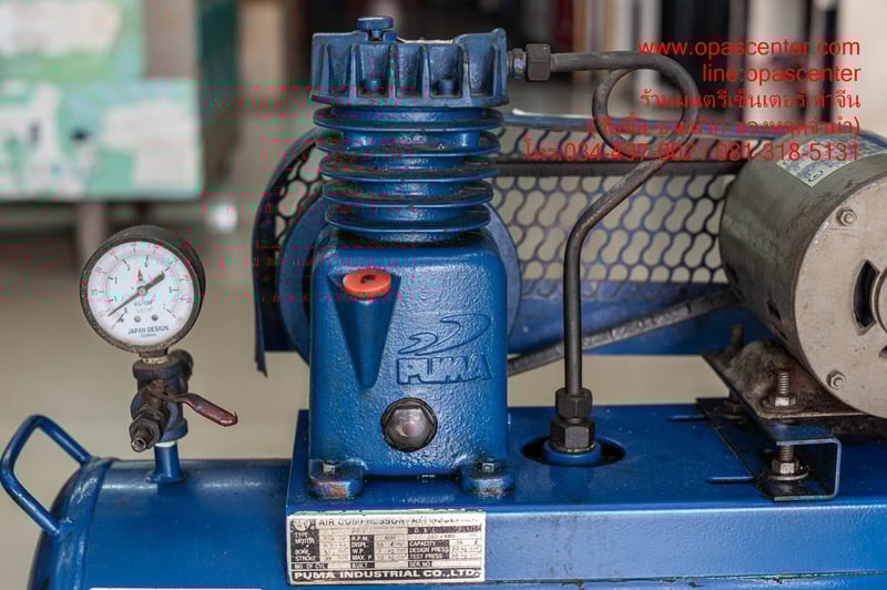 ปั๊มลมสายพาน PUMA รุ่น PP-1  1ส่วน4 HP ขนาด 36 ลิตร มือสอง สภาพดี พร้อมใช้งาน