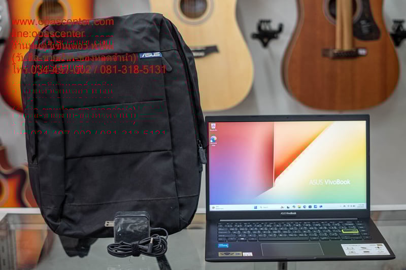 โน๊ตบุ๊ค Asus VivoBook S413EA-EB302TS Core i3-1115G4 Ram 8GB SSD512 อุปกรณ์ครบ กระเป๋า ที่ชาร์ท สภาพใหม่