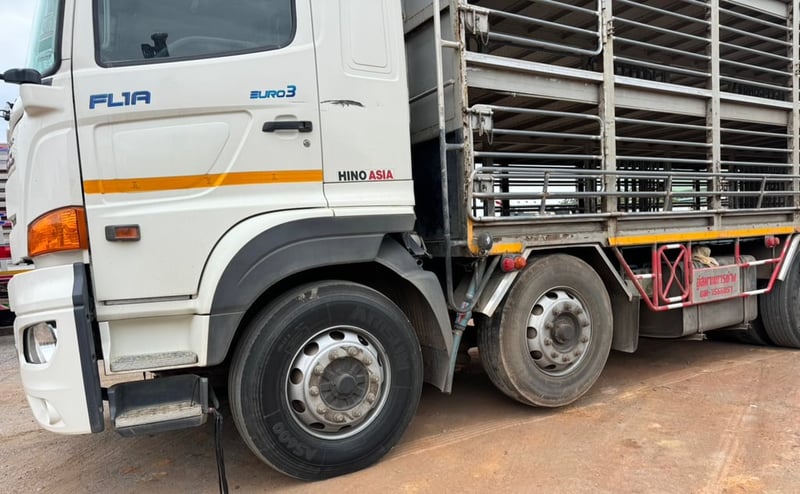 รถคอกหมู Hino FL1A 344hp ปี 66หน้าขาว