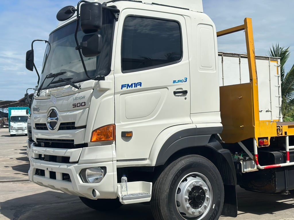 10ล้อ HINO VICTOR 344แรงม้า ปี2559 2 เพลา พื้นเรียบยาว6.4เมตร มีระบบลากพ่วง