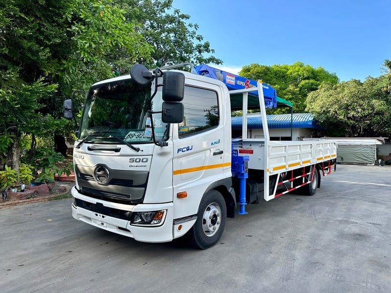Hino Fc9j210 ปี64 ติดเครน tadano 3ตัน4ปลอก ตะขอพับ กะบะยาว 5.8เมตร