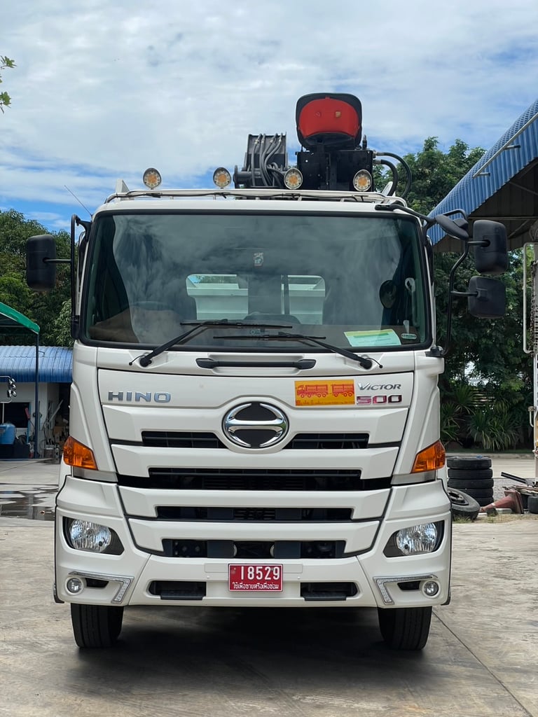 HINO ป้ายแดง รถบรรทุกติดเครนขยุ้ม #QW