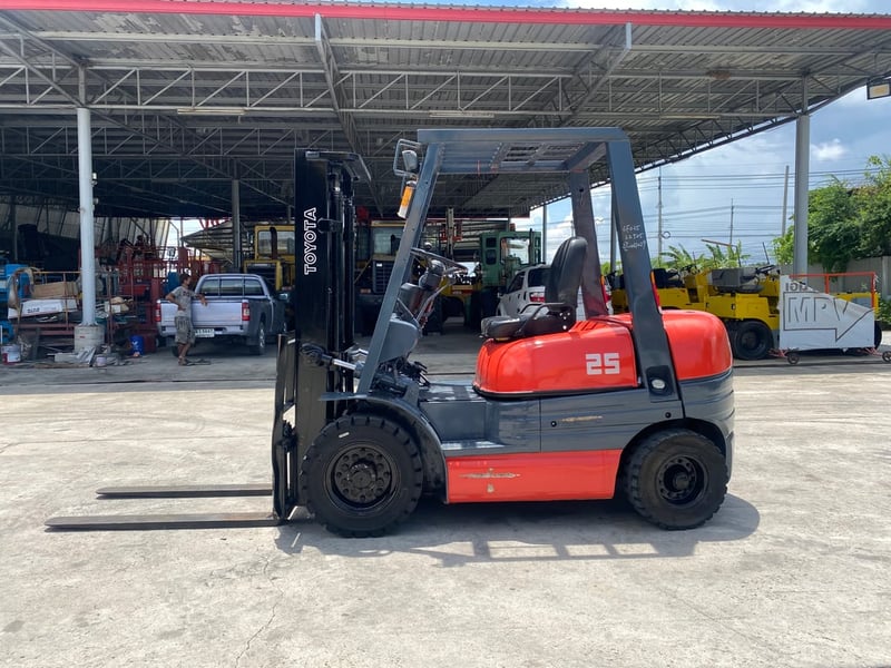 รถฟอร์คลิฟท์  TOYOTA  6FD25  ยก 2.5 ตัน เสาสูง 3เมตร  เกียร์ออโต้  รถเก่านอก ติดต่อ Line jiraroj2909