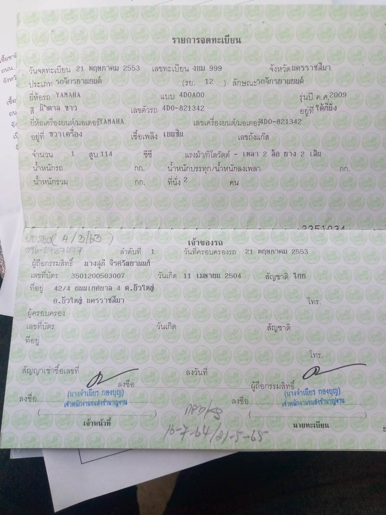 ฟีโน่ ตัวเก่า ทะเบียน999 เล่ม+ชุดโอน ฟีโน่ ตัวเก่า ทะเบียน999 เล่ม+ชุดโอน