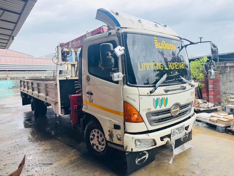 HINO FC 165แรงม้า 6ล้อกระบะเหล็กติดเครน ปี2008 (โทร : 062-9372251)