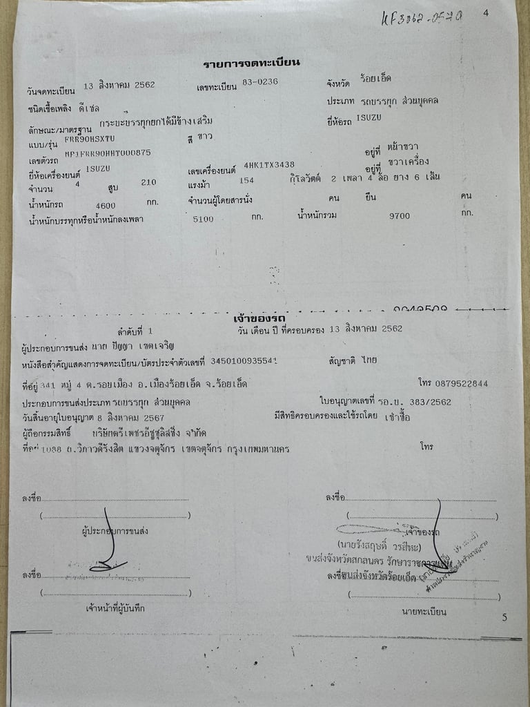 ISUZU FRR 210แรงม้า รถบรรทุก 6ล้อ ดั้มพ์ ปี2019