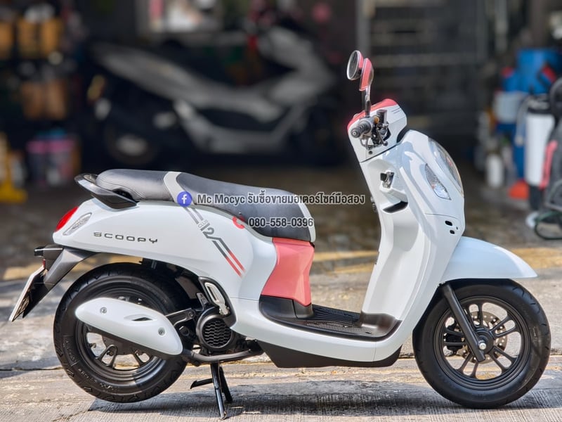 Scoopy i 2022 Club12 วิ่ง10000โล รถบ้านเครื่องท่อเดิมสีสวย เล่มเขียวชุดโอนครบ No1335