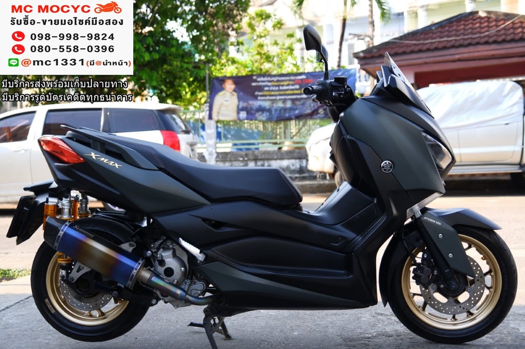 Xmax 2020 สีเทาล้อทอง พร้อมของแต่งสวยๆซื้อไปขับหล่อ รถบ้านมือเดียว มีเล่มเขียวชุดโอนครบ   No158