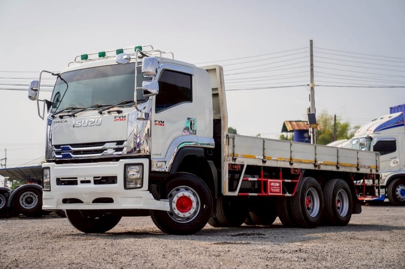 ISUZU FVM รถบรรทุก 10ล้อ กระบะเหล็ก ปี2018 เลขไมล์ 419,351 กม.