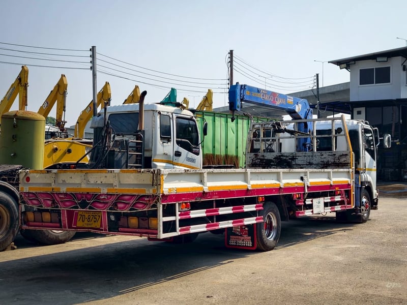 🔥ISUZU FRR 210แรงม้า รถบรรทุก 6ล้อ กระบะเหล็กติดเครน ปี2017🔥
