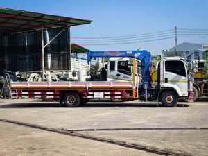 🔥ISUZU FRR 210แรงม้า รถบรรทุก 6ล้อ กระบะเหล็กติดเครน ปี2017🔥
