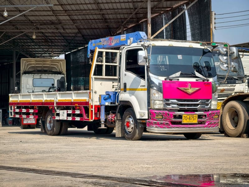 🔥ISUZU FRR 210แรงม้า รถบรรทุก 6ล้อ กระบะเหล็กติดเครน ปี2017🔥