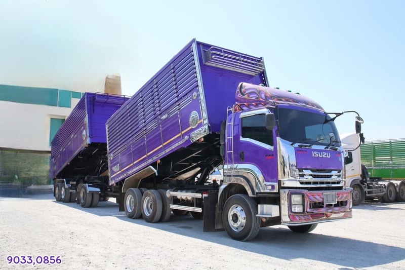 สิบล้อดั้มพ์ ISUZU FXZ 360 แรง ปี 2554 + หางดั้มพ์ สามเพลา อู่ส.สมบัติ ปี 2555  (9033 0857) 