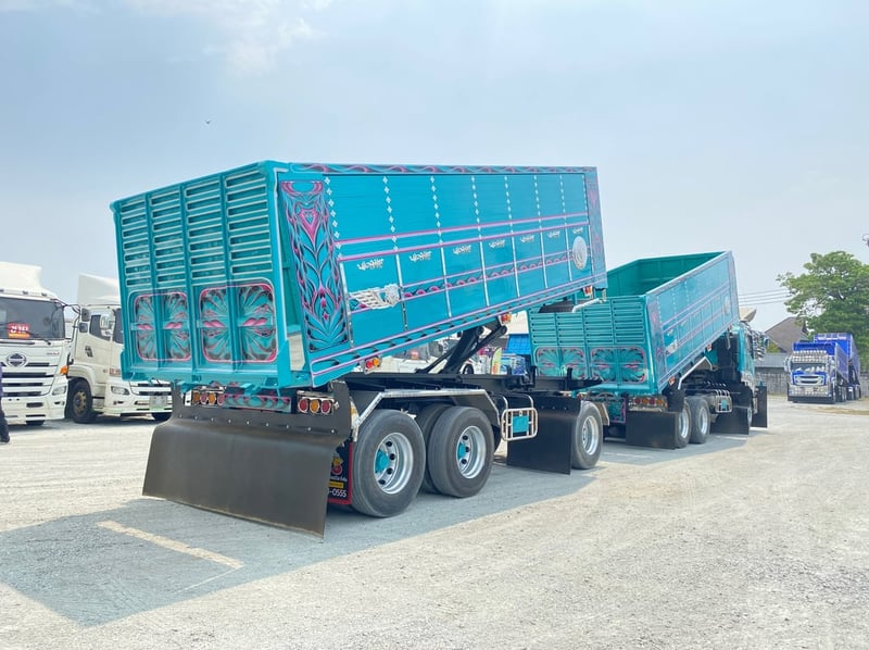 สิบล้อดั้มพ์ ISUZU FXZ 360 แรง ปี 2565 + หางดั้มพ์ สามเพลา อู่สหะกิจ ปี 2565 (1245,1246)