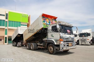 สิบล้อดั้มพ์ HINO FM1A 344 แรง ปี 2566 + หางดั้มพ์ สองเพลา อู่แม็กเทรลเลอร์ ปี 2565 (5411,3778)