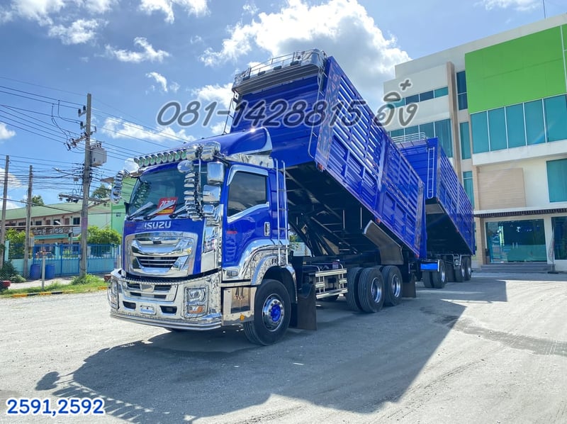 สิบล้อดั้มพ์ ISUZU FXZ 360 แรง ปี 2565 + หางดั้มพ์ สามเพลา อู่เดอะฟินิกซ์  ปี 2565 (2591,2592)