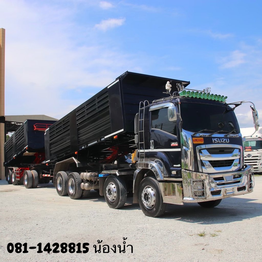 สิบสองล้อดั้มพ์ ISUZU FXZ 360 แรงม้า ปี 65 +หางดั้มพ์ สามเพลา อู่แม็กเทรลเลอร์ ปี 65 (3777 3778)