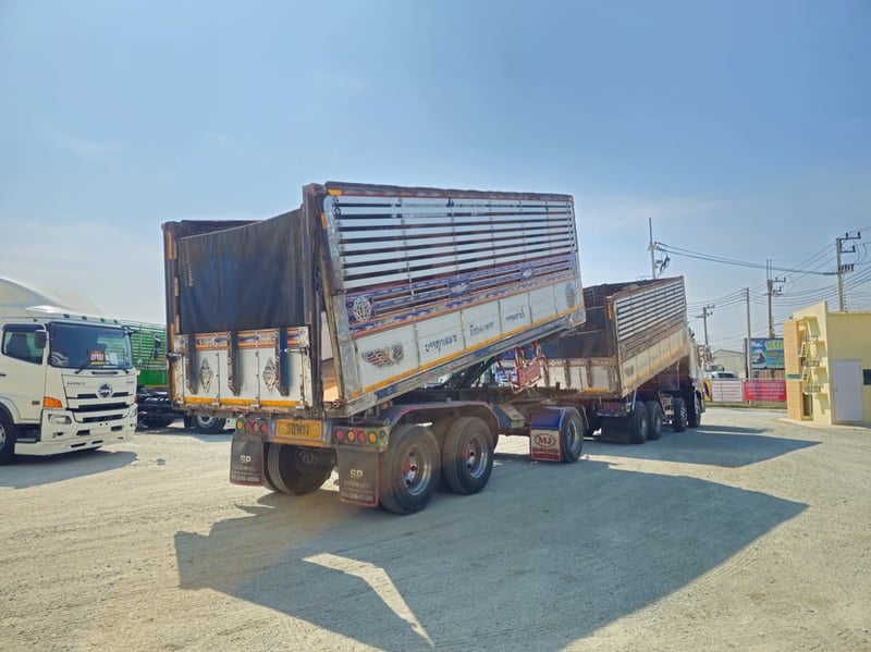 สิบสองล้อดั้ม ISUZU FYH 360 แรง ปี 2556 + หางดั้มพ์ สามคานอู่ ส.สมบัติ ปี 2556 (2507 2508)