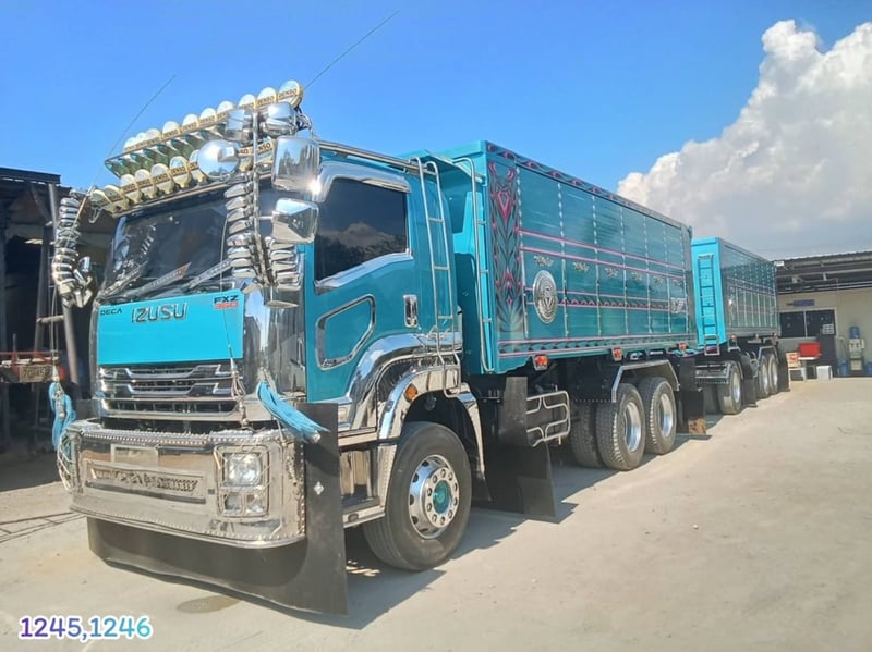 สิบล้อดั้มพ์ ISUZU FXZ 360 แรง ปี 2565 + หางดั้มพ์ สามเพลา อู่สหะกิจ ปี 2565 