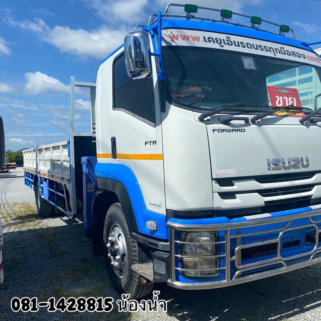 ISUZU FTR 240แรงม้า รถบรรทุก 6ล้อ กระบะเหล็กติดเครน ปี2014 (6774)