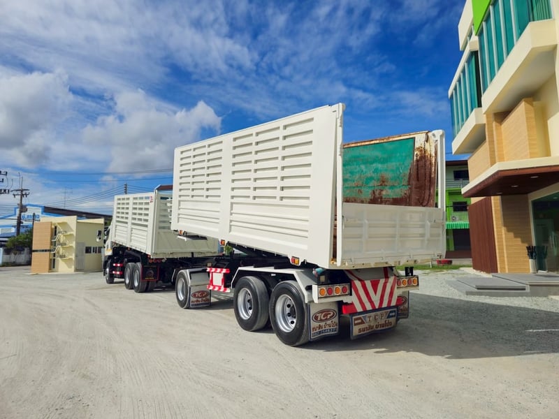 สิบล้อดั๊มพ์ HINO VICTOR 500 344 แรงม้า ปี 66 +หางดั้มพ์ สามเพลา อู่ธนาสิน ปี 66 (7371 9338)