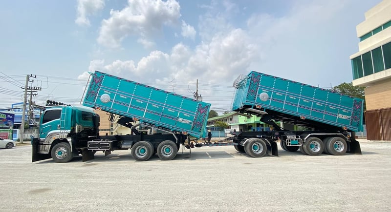 สิบล้อดั้มพ์ ISUZU FXZ 360 แรง ปี 2565 + หางดั้มพ์ สามเพลา อู่สหะกิจ ปี 2565 (1245,1246)