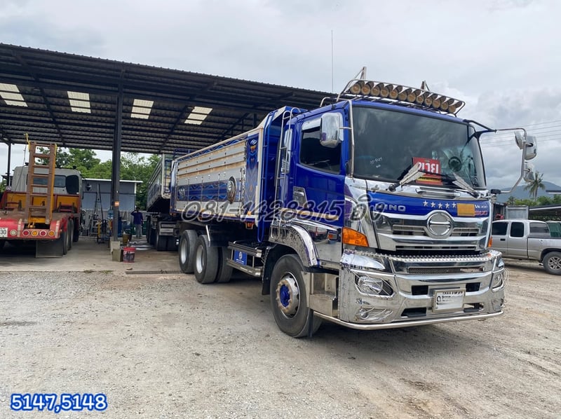 สิบล้อดั้มพ์  HINO FM1A 344 แรง ปี2566+ หางดั้มพ์ สามเพลา อู่ไทยมาวินกู๊ดทรัค  ปี2566 (5147,5148)