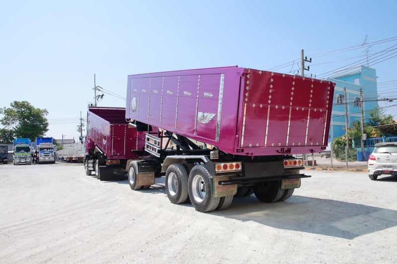 สิบล้อดั้มพ์ HINO FM2P 380  แรง ปี 2565 + หางดั้มพ์ สามเพลา อู่ ส.สมบัติ ปี 2565 (2089,2900)