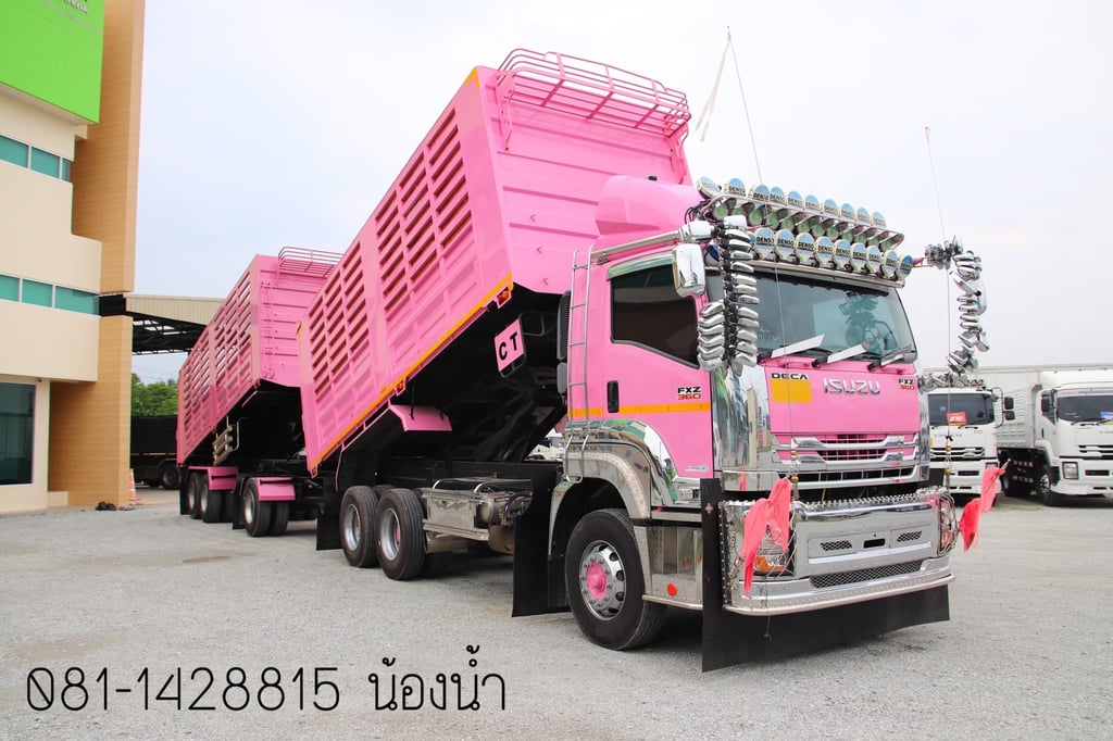 สิบล้อดั้มเกษตร ISUZU FXZ 360 แรง ปี 66 + หางดั้มพ์ สามเพลา อู่ฟีนิกซ์ ปี 2565 (1364 2110)