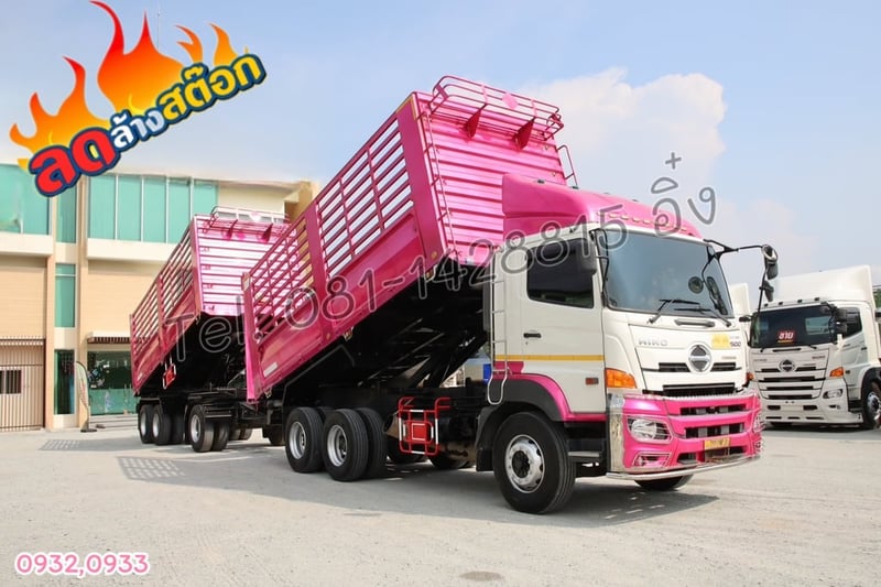 สิบล้อดั้มพ์ HINO FM1A 344 แรง ปี 2565 + หางดั้ม สามเพลา อู่พิรุธ ปี 2565 (0932 0933)
