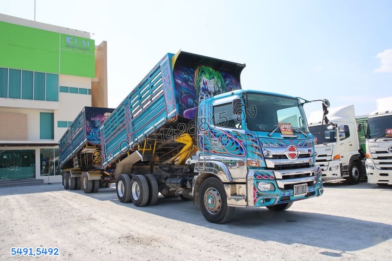 สิบล้อดั้มพ์ HINO FM1A 344 แรง ปี 2567 + หางดั้มพ์ สามเพลา อู่แม็กเทรลเลอร์ ปี 2567 (5491,5492)
