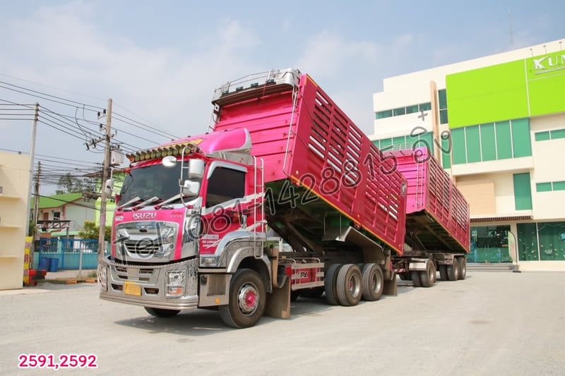 สิบล้อดั้มพ์ ISUZU FXZ 360 แรง ปี 2565 + หางดั้มพ์ สามเพลา อู่เดอะฟินิกซ์  ปี 2565 (2591,2592)