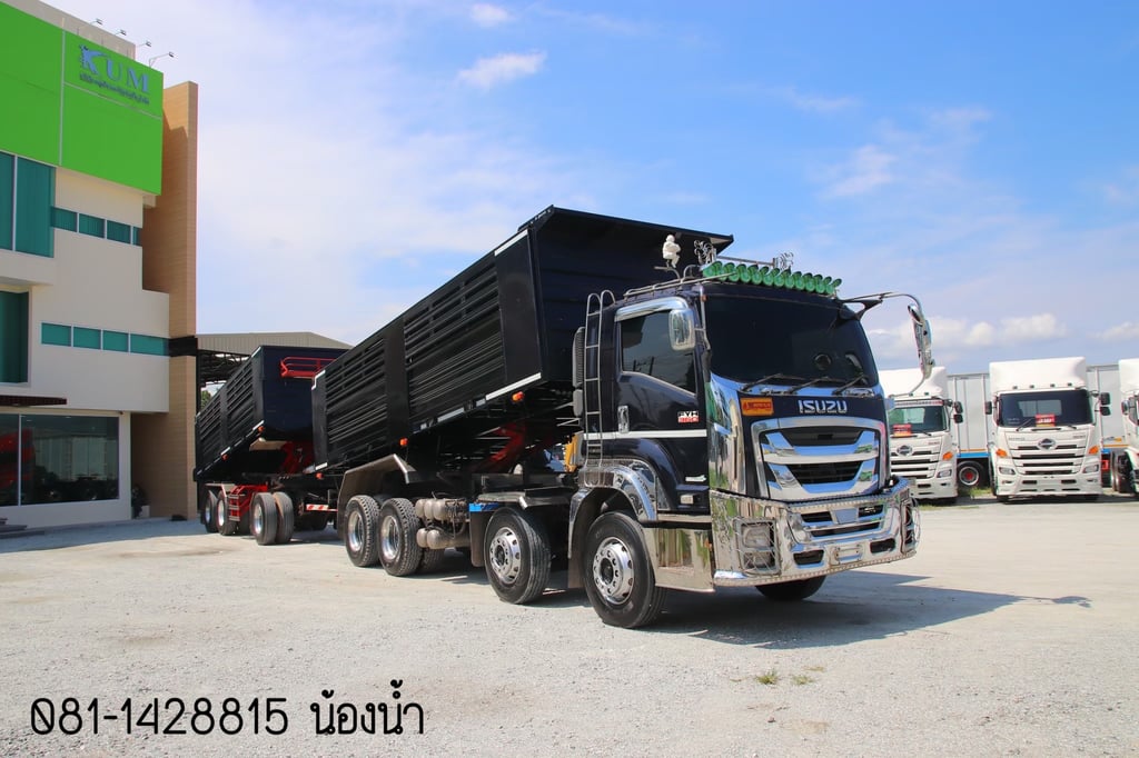 สิบสองล้อดั้มพ์ ISUZU FXZ 360 แรงม้า ปี 65 +หางดั้มพ์ สามเพลา อู่แม็กเทรลเลอร์ ปี 65 (3777 3778)