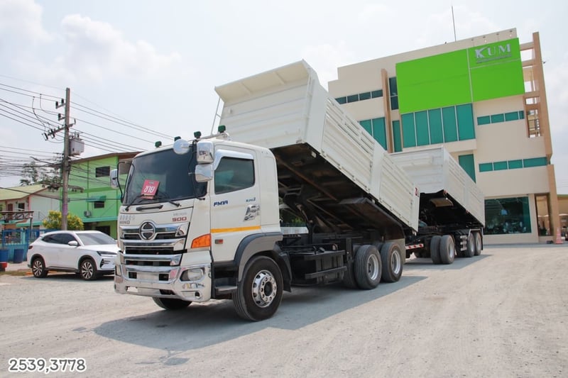 สิบล้อดั้มพ์ HINO FM1A 344 แรง ปี 2560 + หางดั้มพ์ สามเพลา อู่แม็กเทรลเลอร์ ปี 2565 (2539 3778) 