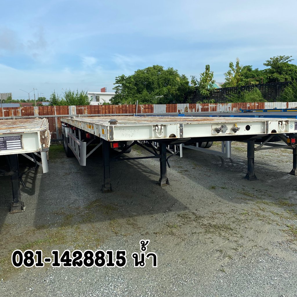 🚚หางพื้นเรียบ สามเพลา อู่สามมิตร ปี 2564 (3289)