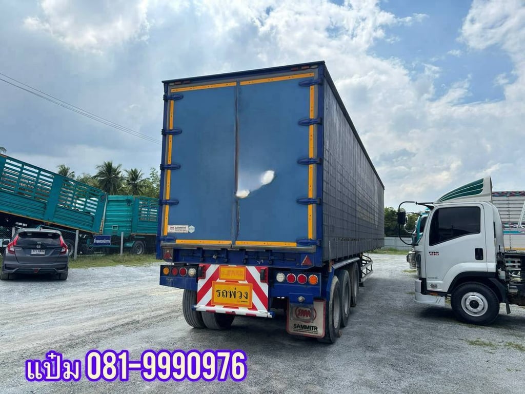 🚚 หางตู้ผ้าใบ  ปี 2565 สามเพลา  อู่สามมิตร ราคา  740,000.-  (0160)