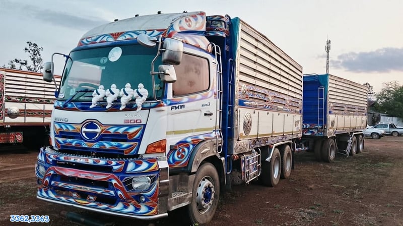 สิบล้อดั้มพ่วงคอกเกษตร HINO FM1A 344แรง ปี 2561 (3362,3363)