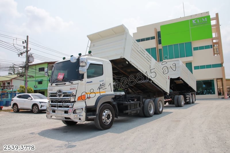 สิบล้อดั้มพ์ HINO FM1A 344 แรง ปี 2560 + หางดั้มพ์ สามเพลา อู่แม็กเทรลเลอร์ ปี 2565 (2539 3778) 