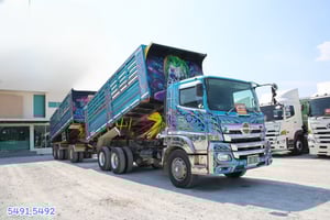 สิบล้อดั้มพ์ HINO FM1A 344 แรง ปี 67+หางดั้มพ์ สามเพลา อู่แม็กเทรลเลอร์ ปี 67 (5491,5492)