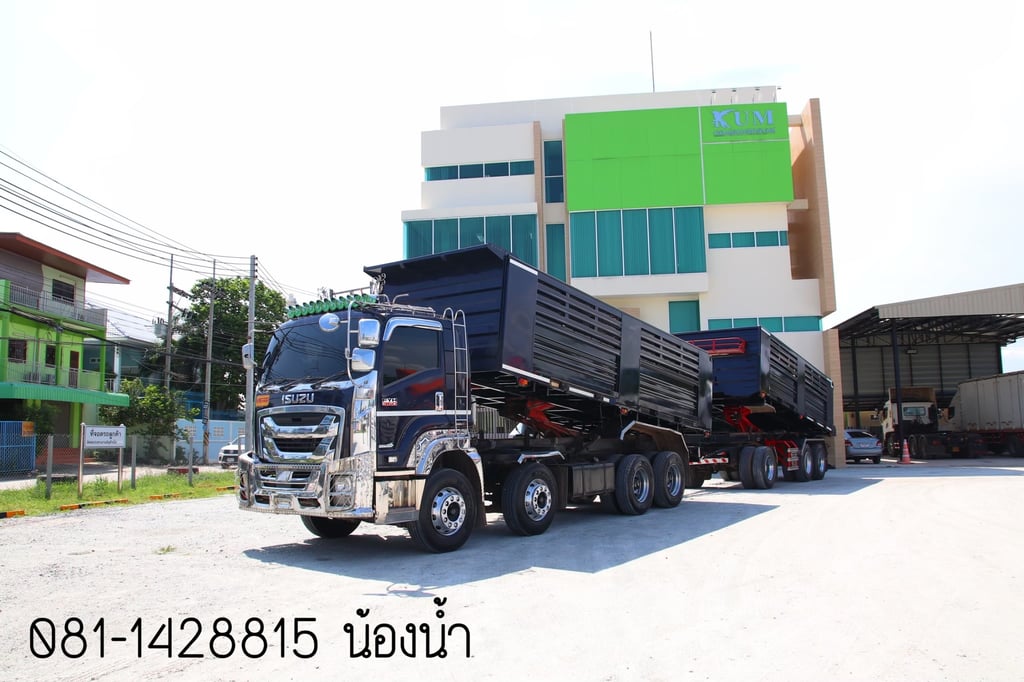 สิบสองล้อดั้มพ์ ISUZU FXZ 360 แรงม้า ปี 65 +หางดั้มพ์ สามเพลา อู่แม็กเทรลเลอร์ ปี 65 (3777 3778)