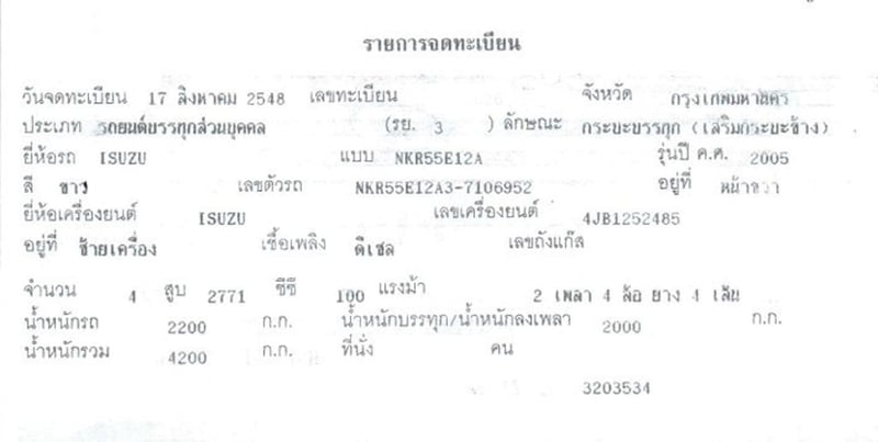 รถบรรทุก 4 ล้อ คอกสูง ISUZU NKR 100 แรง ปี 48