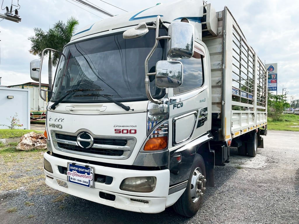 6 ล้อ คอกสูง  HINO FC9J 175 แรง ปี 55 ยาว 6.6 x 2.3 x 2 m  