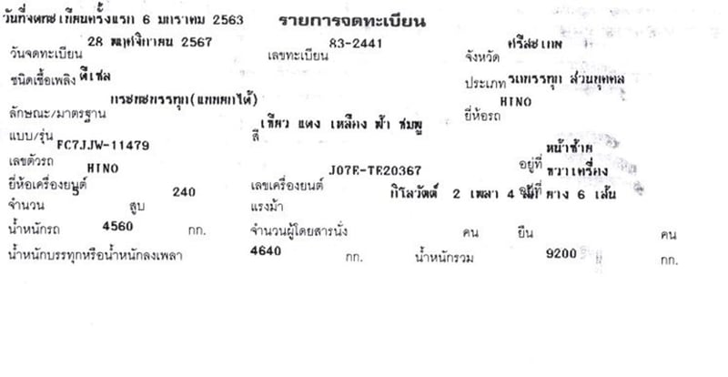 6 ล้อ ดั้ม ฟ้าทะเล HINO FC7J 240 แรง ปี 63 6 ล้อ ดั้ม ฟ้าทะเล HINO FC7J 240 แรง ปี 63