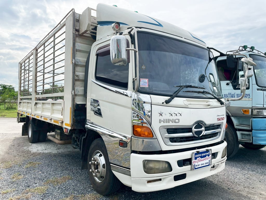 6 ล้อ คอกสูง  HINO FC9J 175 แรง ปี 55 ยาว 6.6 x 2.3 x 2 m  
