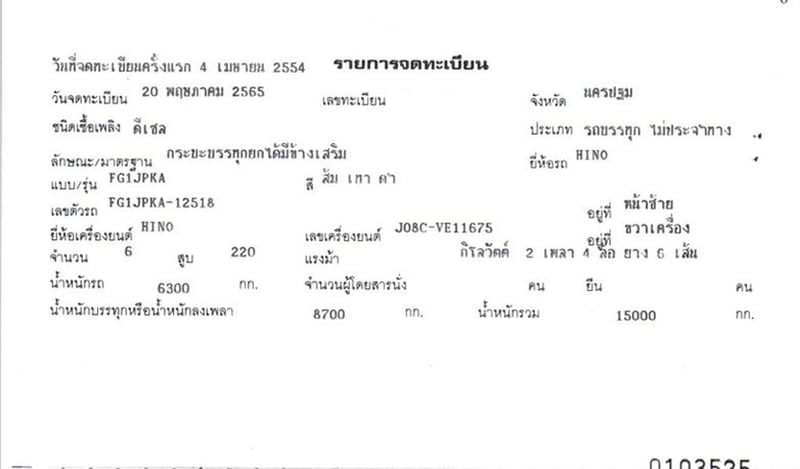 6 ล้อดั้ม ส้ม สะสม ทรัพย์  HINO FG1J 220 แรง ปี 54  