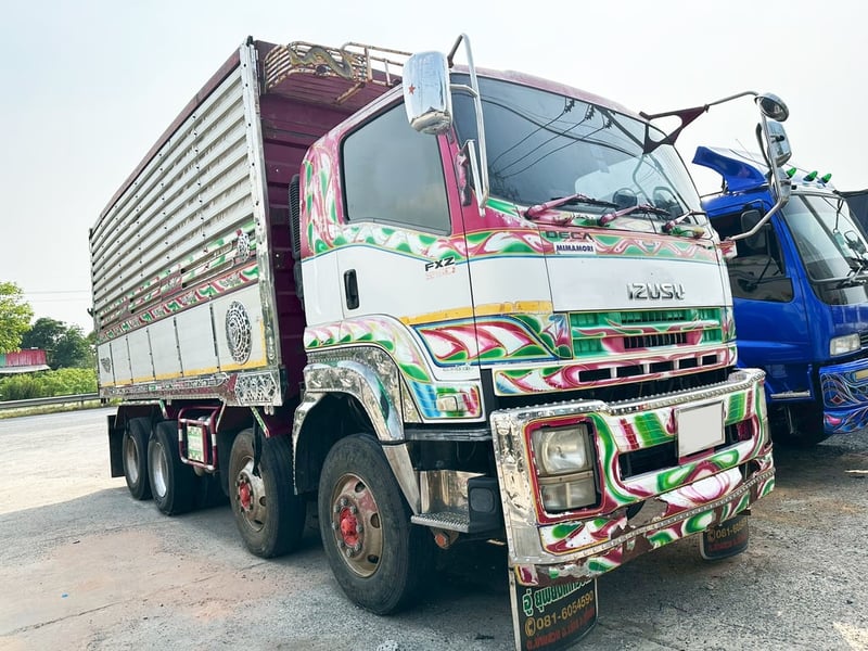 รถบรรทุก 12 ล้อดั้ม ชมพู รับทรัพย์ ISUZU FXZ 360 แรง ปี 57