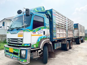รถบรรทุก 12 ล้อดั้ม พร้อมลูกพ่วง ISUZU FXZ77 360 แรง ปี 61 