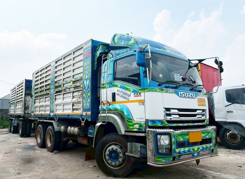 รถบรรทุก 12 ล้อดั้ม พร้อมลูกพ่วง ISUZU FXZ77 360 แรง ปี 61 